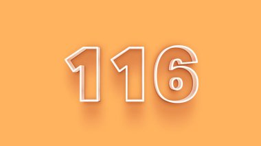 Sarı arkaplandaki 3d 116 sayısının resmi