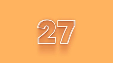 Sarı arkaplanda 3d 27 sayısının gösterimi