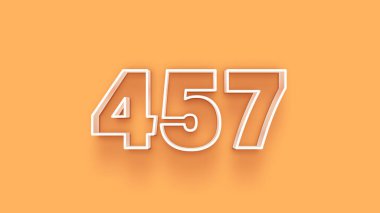 Sarı arkaplandaki 3d 457 sayısının gösterimi