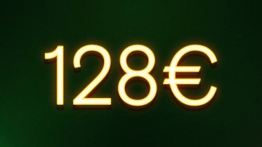 Koyu arkaplanda 128 avroluk altın ışık simgesi