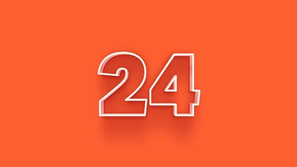 オレンジ色の背景に3D 24番の数字のイラスト — ストック写真