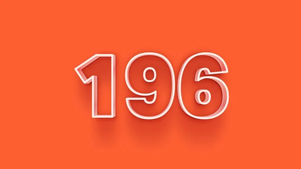 Ilustración Del Número 196 Sobre Fondo Naranja —  Fotos de Stock