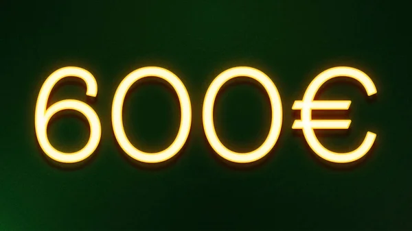 Χρυσό Σύμβολο Φωτός Του Εικονιδίου Τιμή 600 Ευρώ Σκούρο Φόντο — Φωτογραφία Αρχείου