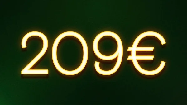 Symbole Lumineux Doré 209 Euros Icône Prix Sur Fond Sombre — Photo