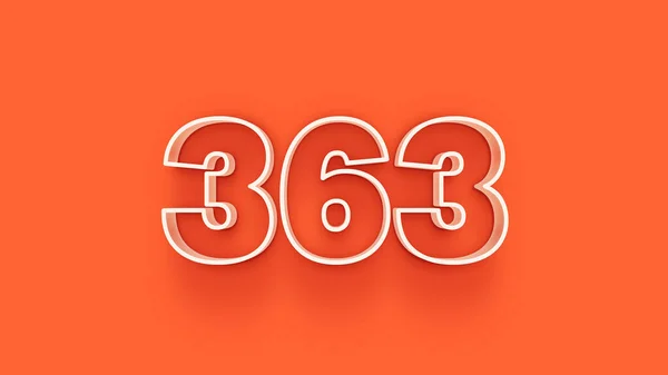 Ilustracja Numeru 363 Pomarańczowym Tle — Zdjęcie stockowe