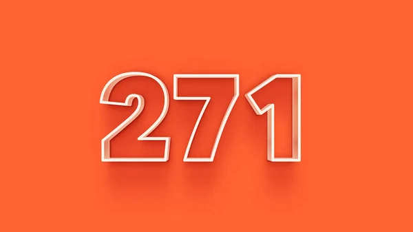 Abbildung Der 271 Zahl Auf Orangefarbenem Hintergrund — Stockfoto