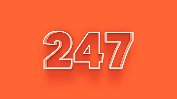 Illustrazione 247 Numero Sfondo Arancione — Foto Stock