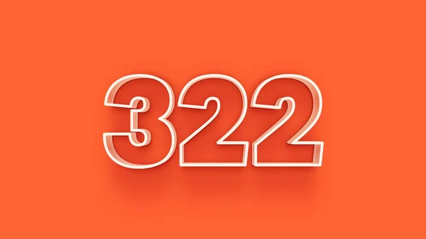 Ilustración Del Número 322 Sobre Fondo Naranja — Foto de Stock