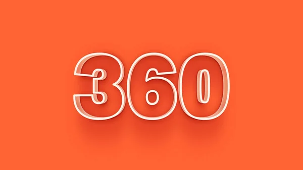 Ilustração 360 Número Fundo Laranja — Fotografia de Stock