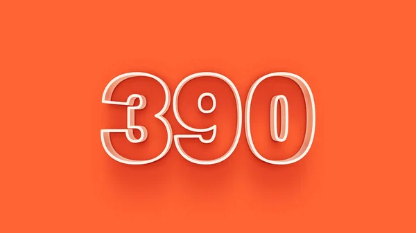 Ilustração 390 Número Fundo Laranja — Fotografia de Stock