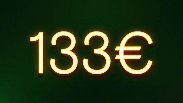 Золотий Світловий Символ 133 Євро Ціна Значка Темному Фоні — стокове фото