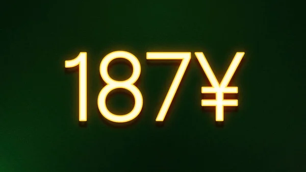 187元人民币深色底色价格图标的金光符号 — 图库照片