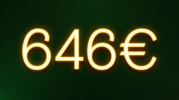 Zlatý Symbol Světla 646 Eur Cena Ikona Tmavém Pozadí — Stock fotografie