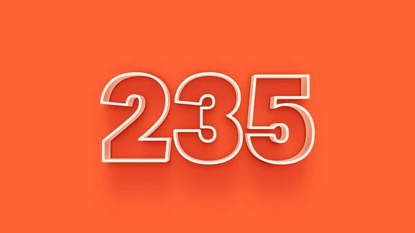 Illustrazione Del Numero 235 Sfondo Arancione — Foto Stock