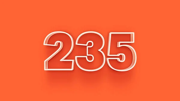 Illustration 235 Nummer Orange Bakgrund — Stockfoto