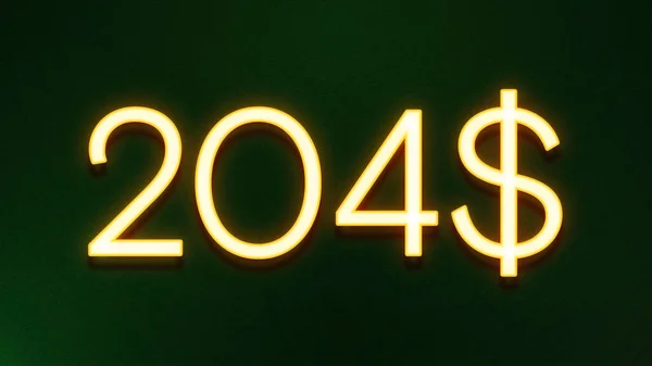 Золотой Светлый Символ Цены 204 Доллара Темном Фоне — стоковое фото