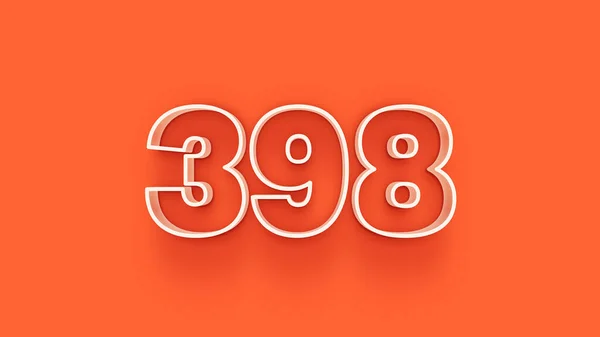 オレンジの背景に3D 398番のイラスト — ストック写真