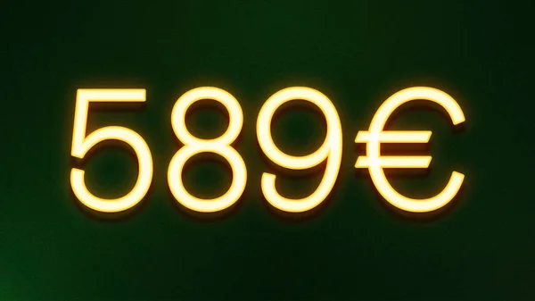 Golden Light Symbol 589 Euros Price Icon Dark Background — Stock Photo, Image