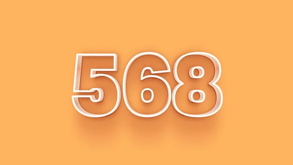 Απεικόνιση Του 568 Αριθμό Κίτρινο Φόντο — Φωτογραφία Αρχείου