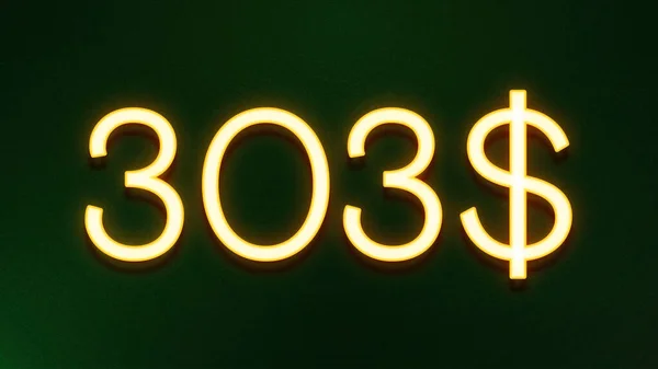 Золотой Светлый Символ Цены 303 Доллара Темном Фоне — стоковое фото