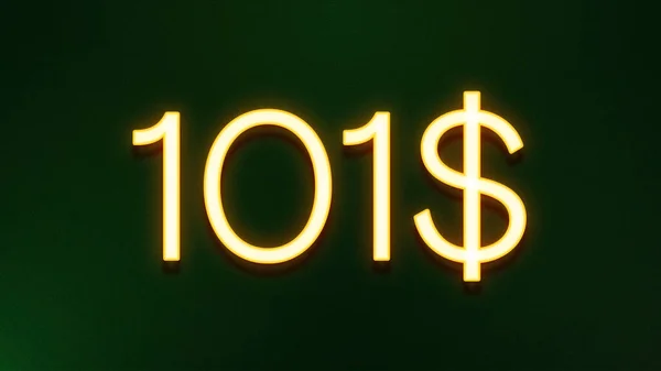 Золотой Светлый Символ Цены 101 Доллар Темном Фоне — стоковое фото