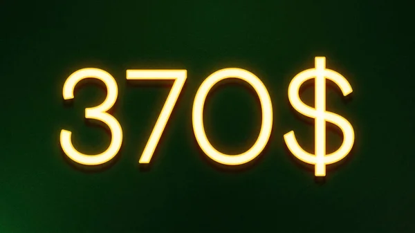 Złote Światło Symbol 370 Dolarów Cena Ikona Ciemnym Tle — Zdjęcie stockowe