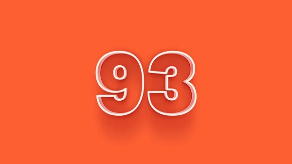 橙色背景的3D 93数字的图解 — 图库照片