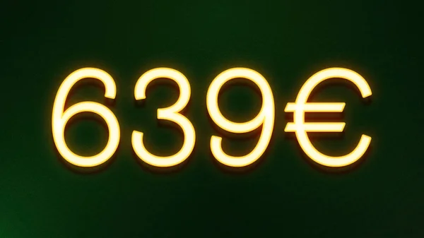 Simbolo Luce Dorata 639 Euro Prezzo Icona Sfondo Scuro — Foto Stock