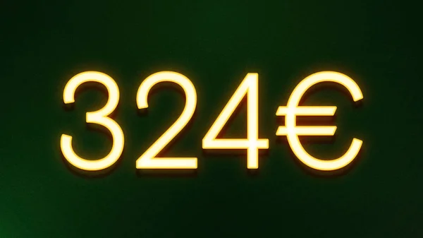 暗色底色324欧元价格图标的金光符号 — 图库照片