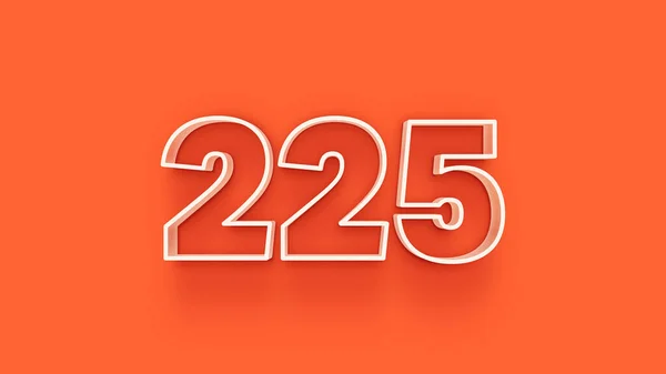 Ilustración Del Número 225 Sobre Fondo Naranja — Foto de Stock