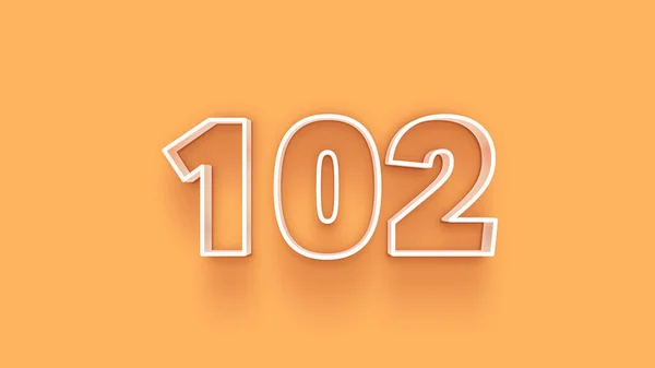 Ilustracja Liczby 102 Żółtym Tle — Zdjęcie stockowe