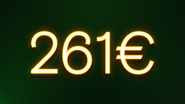 어두운 배경에 261 유로의 라이트 아이콘 — 스톡 사진