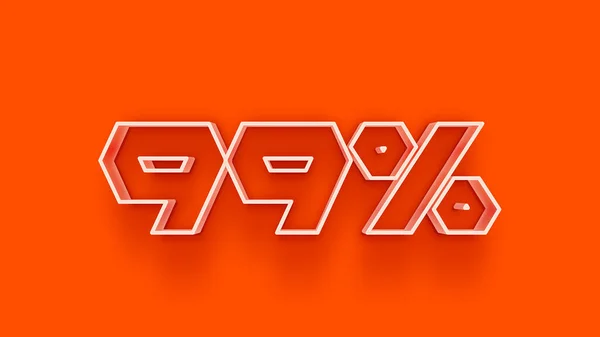 Abbildung Von Prozent Auf Orangefarbenem Hintergrund — Stockfoto