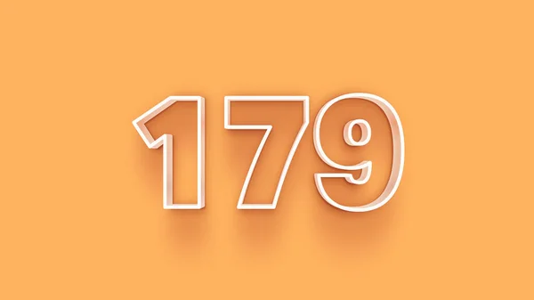 Απεικόνιση Του 179 Αριθμό Κίτρινο Φόντο — Φωτογραφία Αρχείου