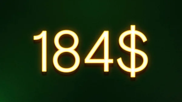 Koyu Arkaplanda 184 Dolarlık Fiyat Simgesi — Stok fotoğraf