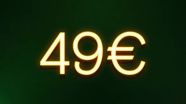 黑暗背景下49欧元价格图标的金光符号 — 图库照片