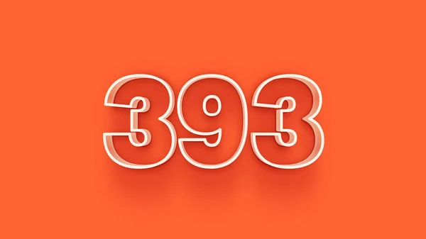 Απεικόνιση Του 393 Αριθμό Πορτοκαλί Φόντο — Φωτογραφία Αρχείου