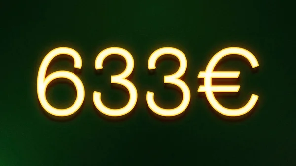 Χρυσό Σύμβολο Φωτός Της Τιμής Των 633 Ευρώ Εικονίδιο Σκούρο — Φωτογραφία Αρχείου