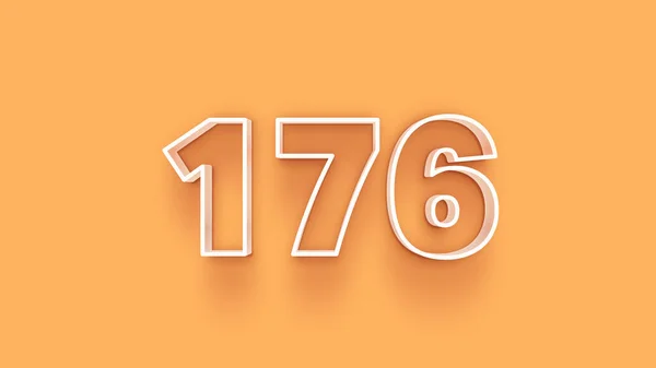 Abbildung Der 176 Zahl Auf Gelbem Hintergrund — Stockfoto