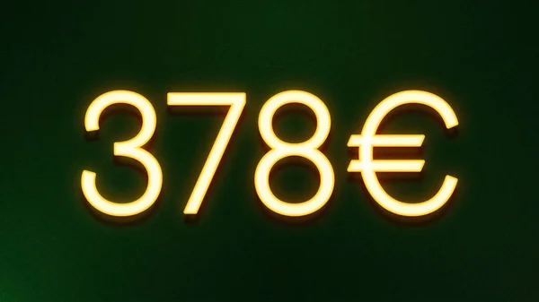 Золотий Світловий Символ Ціни 378 Євро Темному Фоні — стокове фото