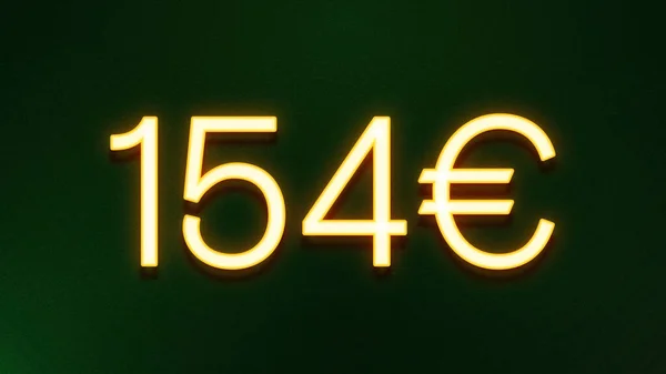 Золотой Светлый Символ Цены 154 Евро Темном Фоне — стоковое фото