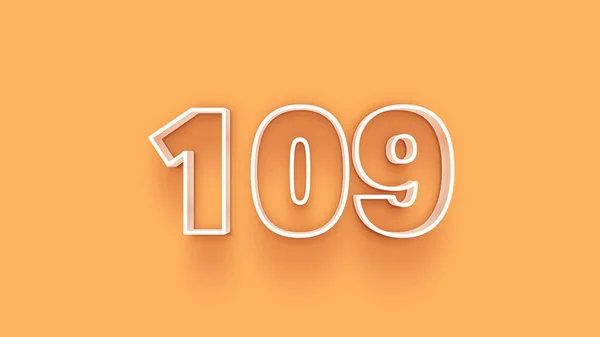 Ilustracja Liczby 109 Żółtym Tle — Zdjęcie stockowe