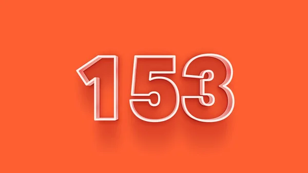 Illustration 153 Number Orange Background — Stock Photo, Image