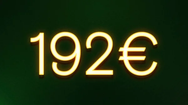 Золотий Світловий Символ Ціни 192 Євро Темному Фоні — стокове фото