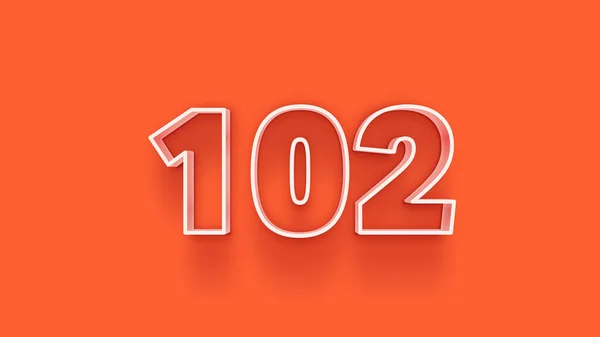 Illustratie Van 102 Nummer Oranje Achtergrond — Stockfoto