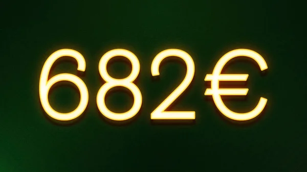 Símbolo Luz Dourada 682 Euros Ícone Preço Fundo Escuro — Fotografia de Stock