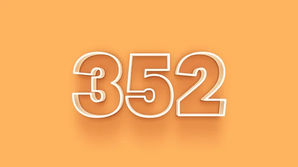 Abbildung Der 352 Zahl Auf Gelbem Hintergrund — Stockfoto