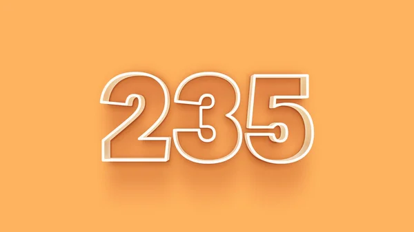 Abbildung Der 235 Zahl Auf Gelbem Hintergrund — Stockfoto