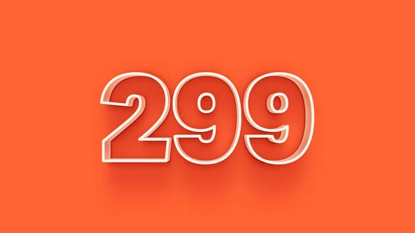 Ilustrasi Dari Nomor 299 Pada Latar Belakang Oranye — Stok Foto