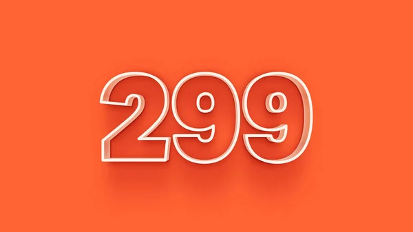 Ilustração 299 Número Fundo Laranja — Fotografia de Stock